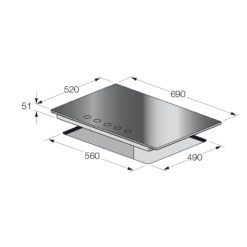 PLAQUE CUISSON FOCUS F406B - 5 FEUX 70 CM - NOIR – Image 2