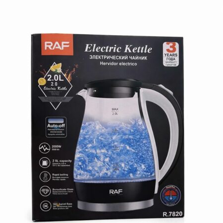 BOUILLOIRE ÉLECTRIQUE RAF EN VERRE 2L 2000 W NOIR