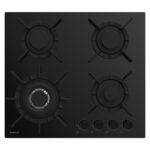 PLAQUE FOCUS F8015BS - 4 FEUX VITRO NOIR 60CM